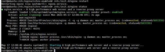 restart the Nginx service